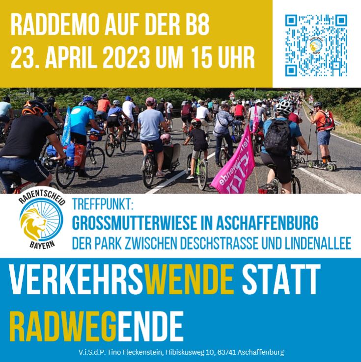 Rad-Demo auf der B8 am So. 23. April